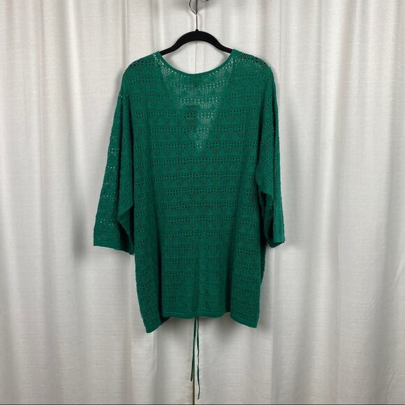 Torrid Green Crochet Cinched Front Sweater Sz.4 NWT - Picture 11 of 16